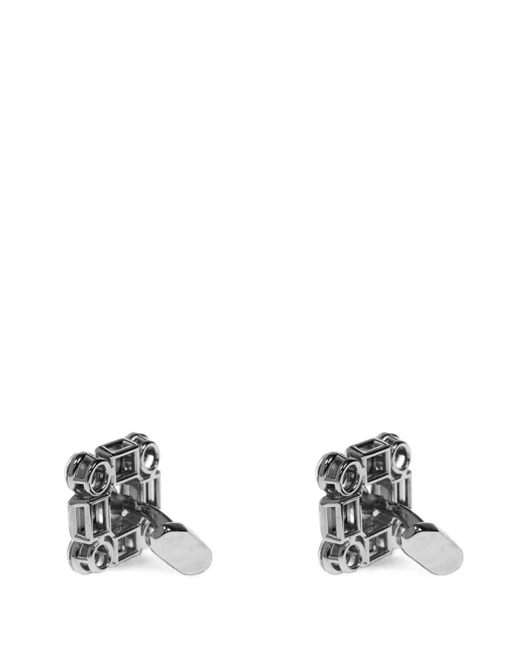 Dolce & Gabbana White Crystal-Embellished Cufflinks for men