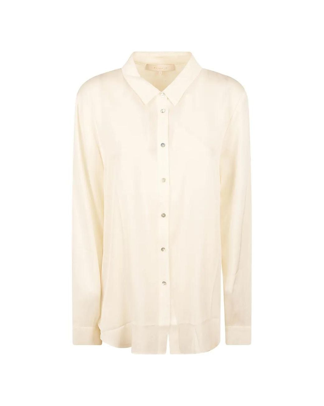 Silk95five White Long-Sleeve Button-Down Shirt