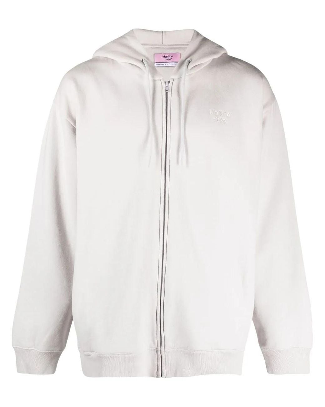 Martine Rose White Graphic-Print Zipped Hoodie