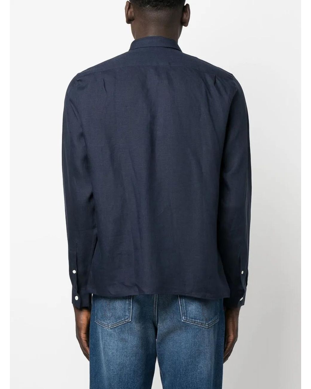 Lacoste Blue Regular Fit Linen Shirt for men