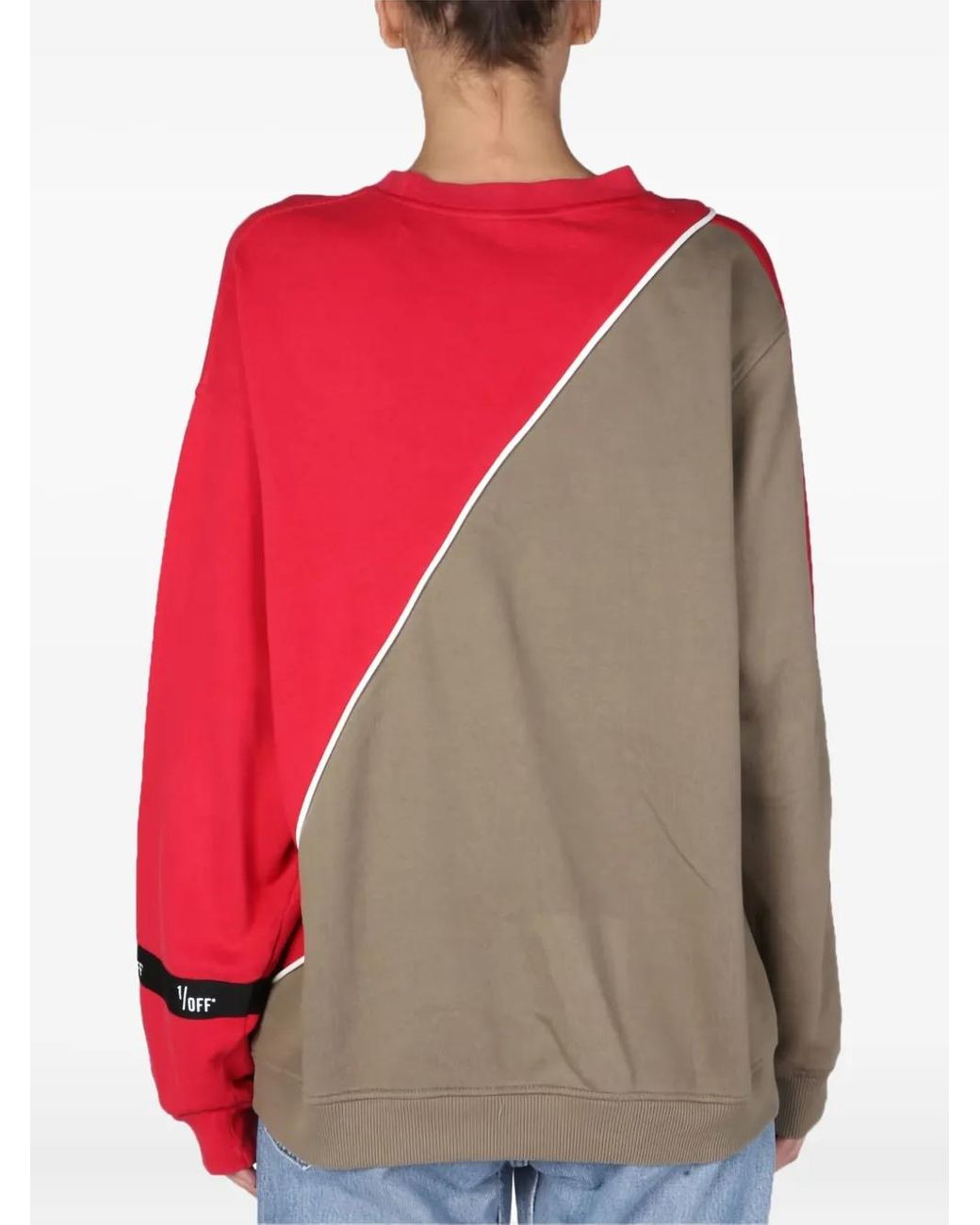 Sudadera Con Diseño Colour Block Y Logo 1/OFF de color Red