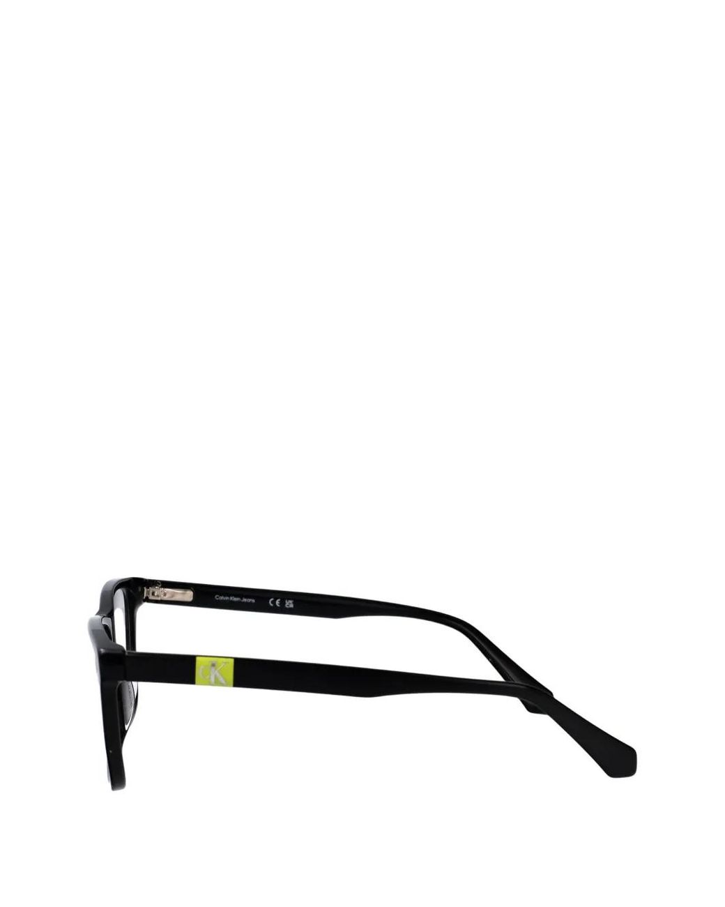 Calvin Klein Eckige Brille Mit Logo-Schild in Black für Herren