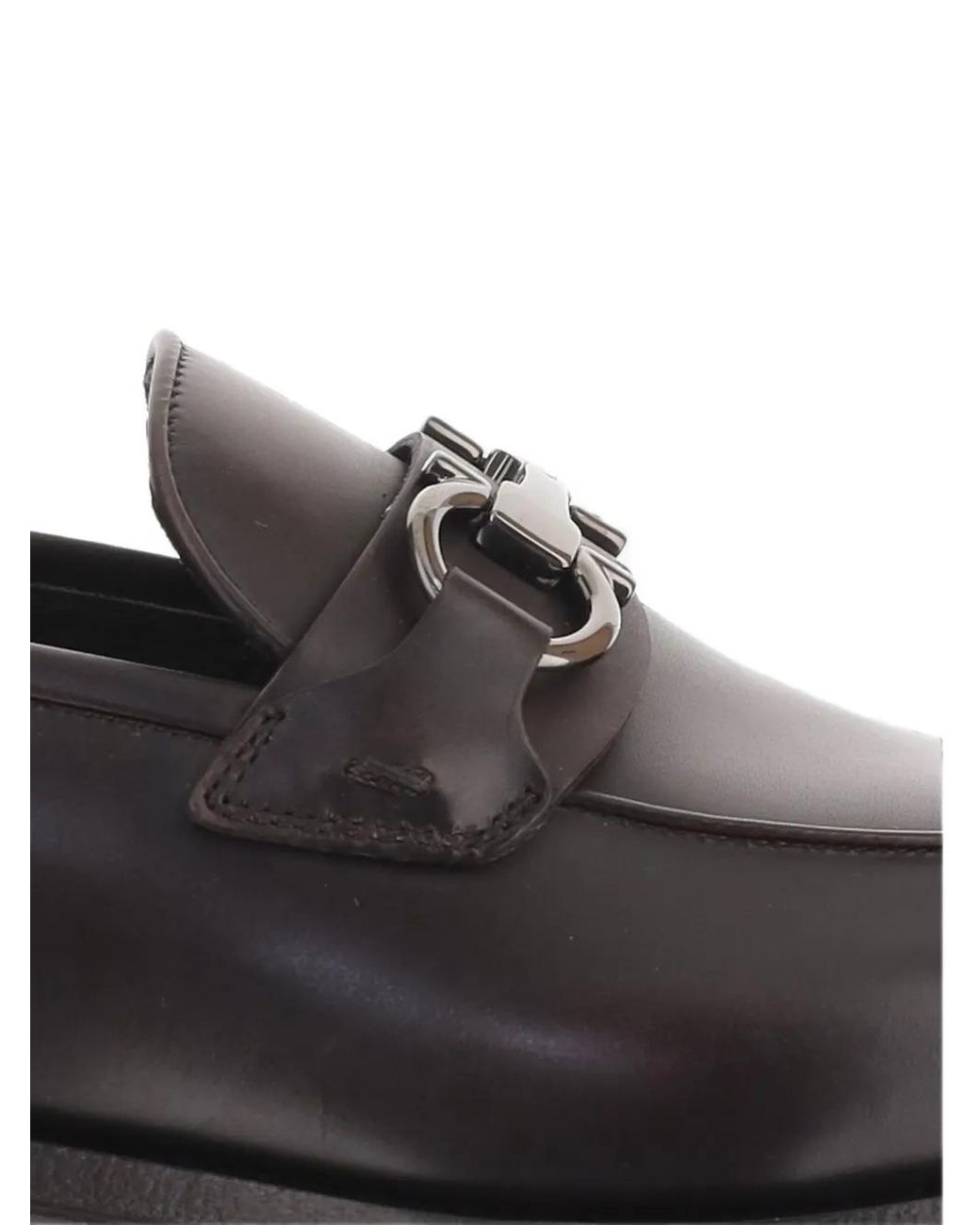 Ferragamo White Loafers With Gancini Buckle for men