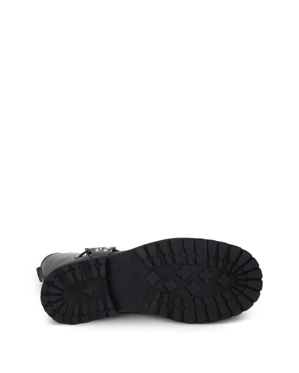 Off-White c/o Virgil Abloh Black Bottes Off Track En Cuir À Détail De Boucle