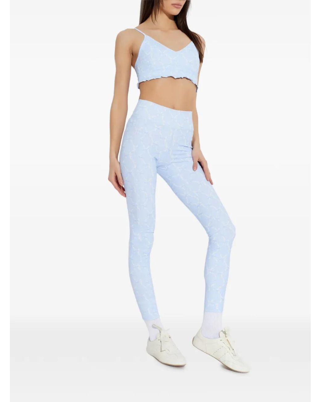 LoveShackFancy Blue Bow Pattern Legging