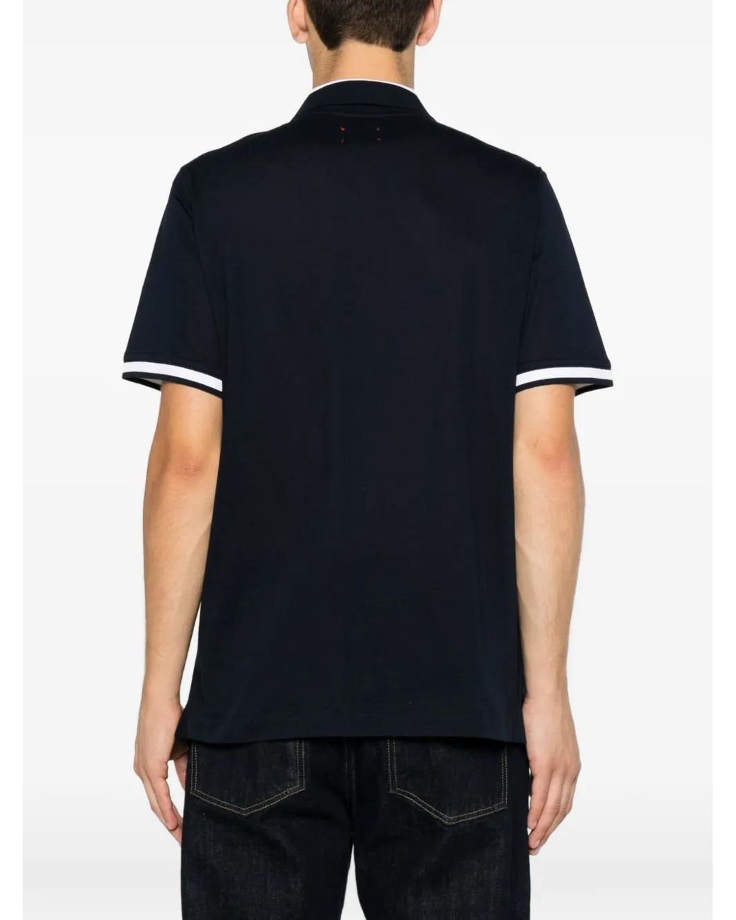 Polo Con Zip di Kiton in Blue da Uomo