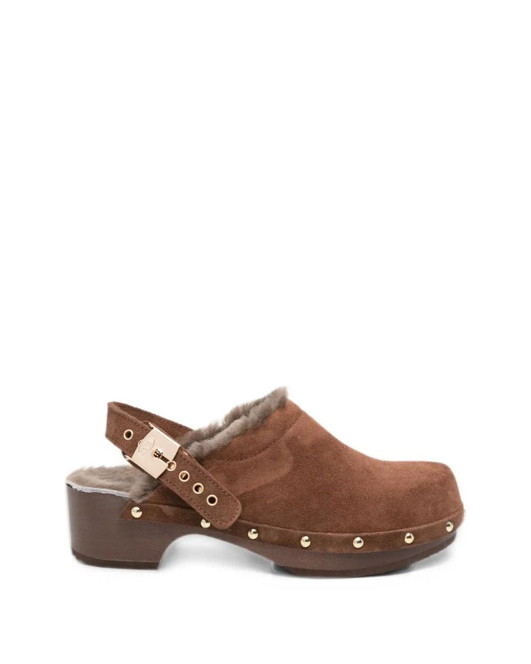 Scholl Brown Pescura Robin Studded Suede Mules
