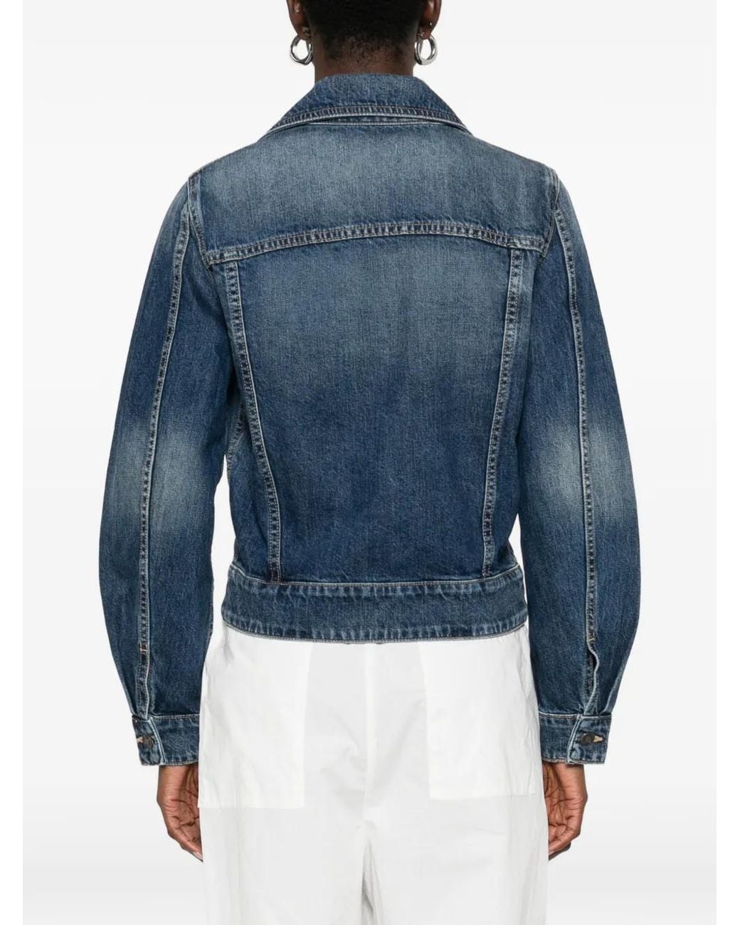 Nili Lotan Blue Patch-Pocket Denim Jacket