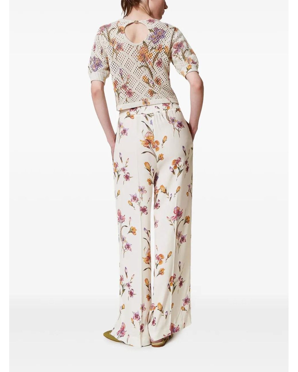 Twinset White Crêpe De Chine Trousers