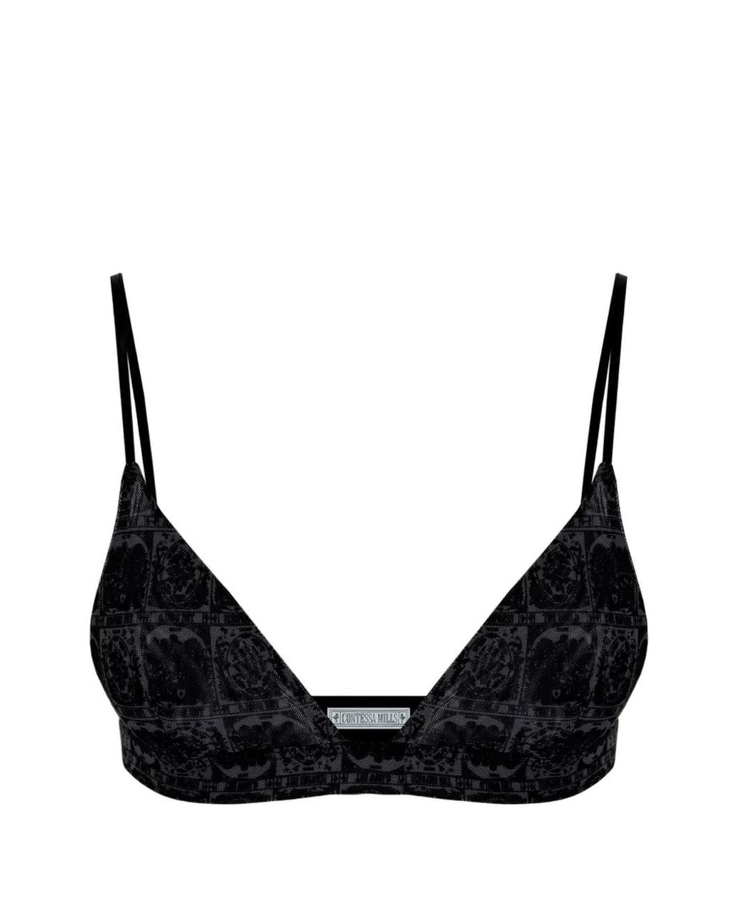 Contessa Mills Black Tarot-Print Bralette