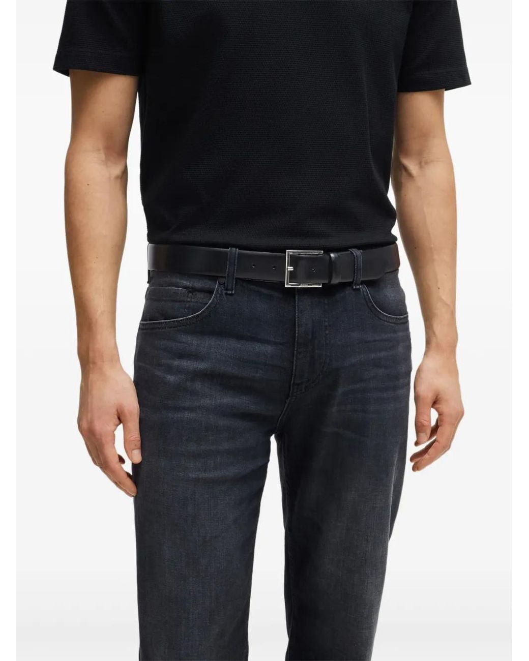 Boss Black Dressletic Leather Belt for men