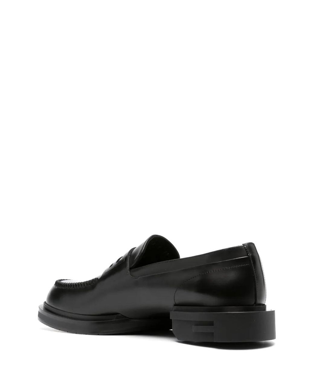 Fendi Black Frame Leather Loafers for men