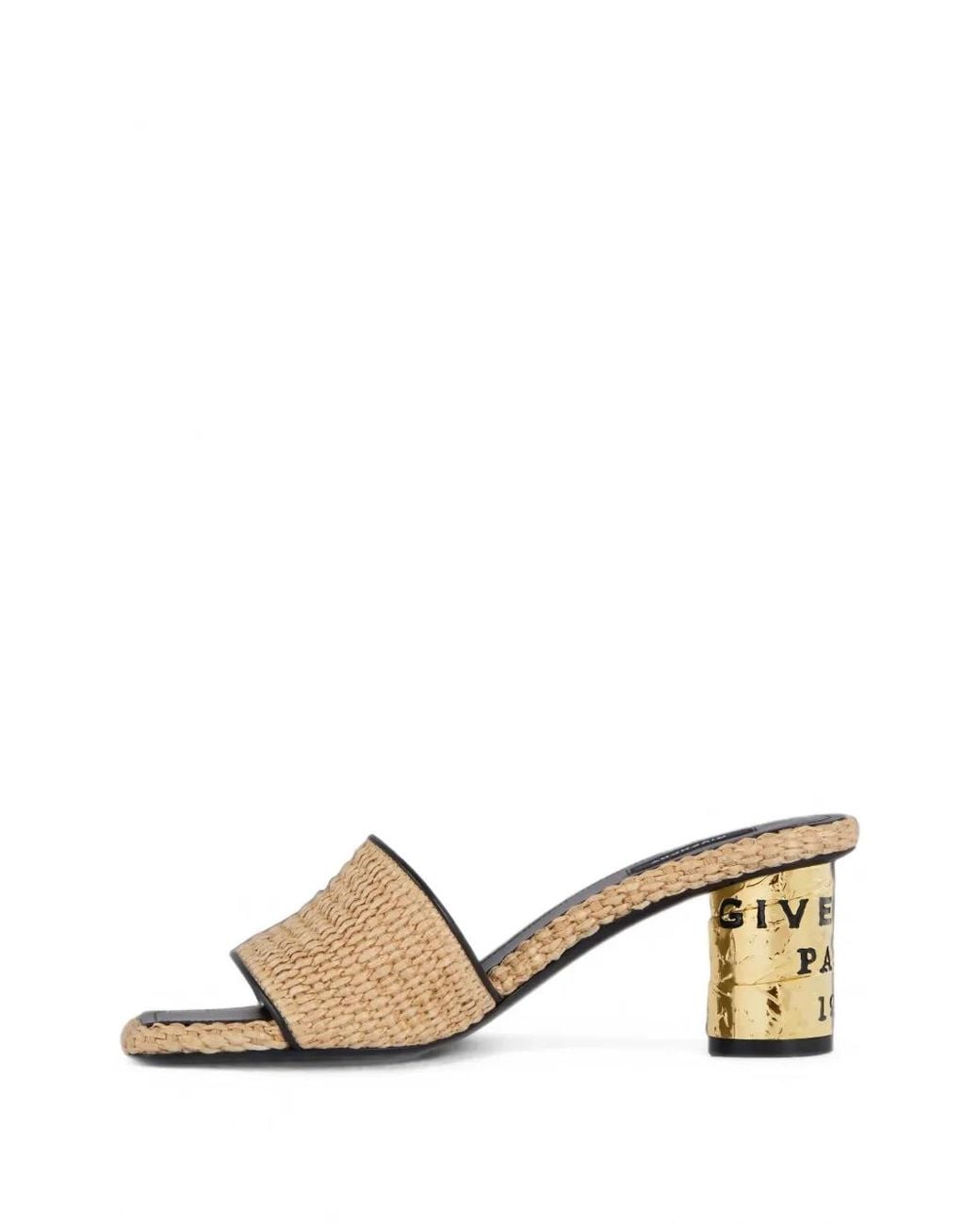 Givenchy Natural Tape Raffia-Effect Heeled Mules