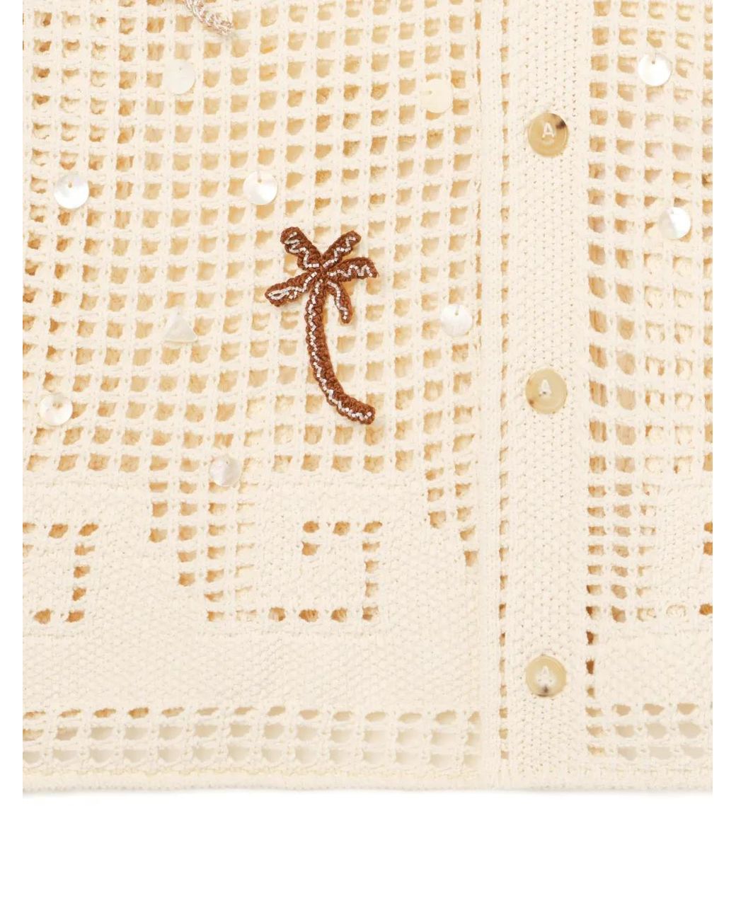 Alanui Opengebreide Verfraaide Blouse in het Natural