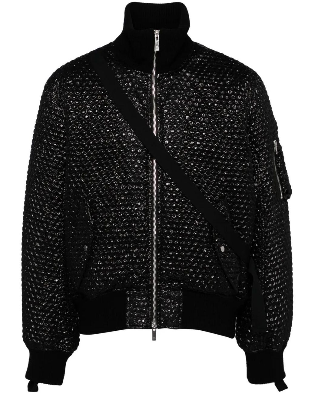 Helmut Lang Black Seatbelt Bomber Jacket for men