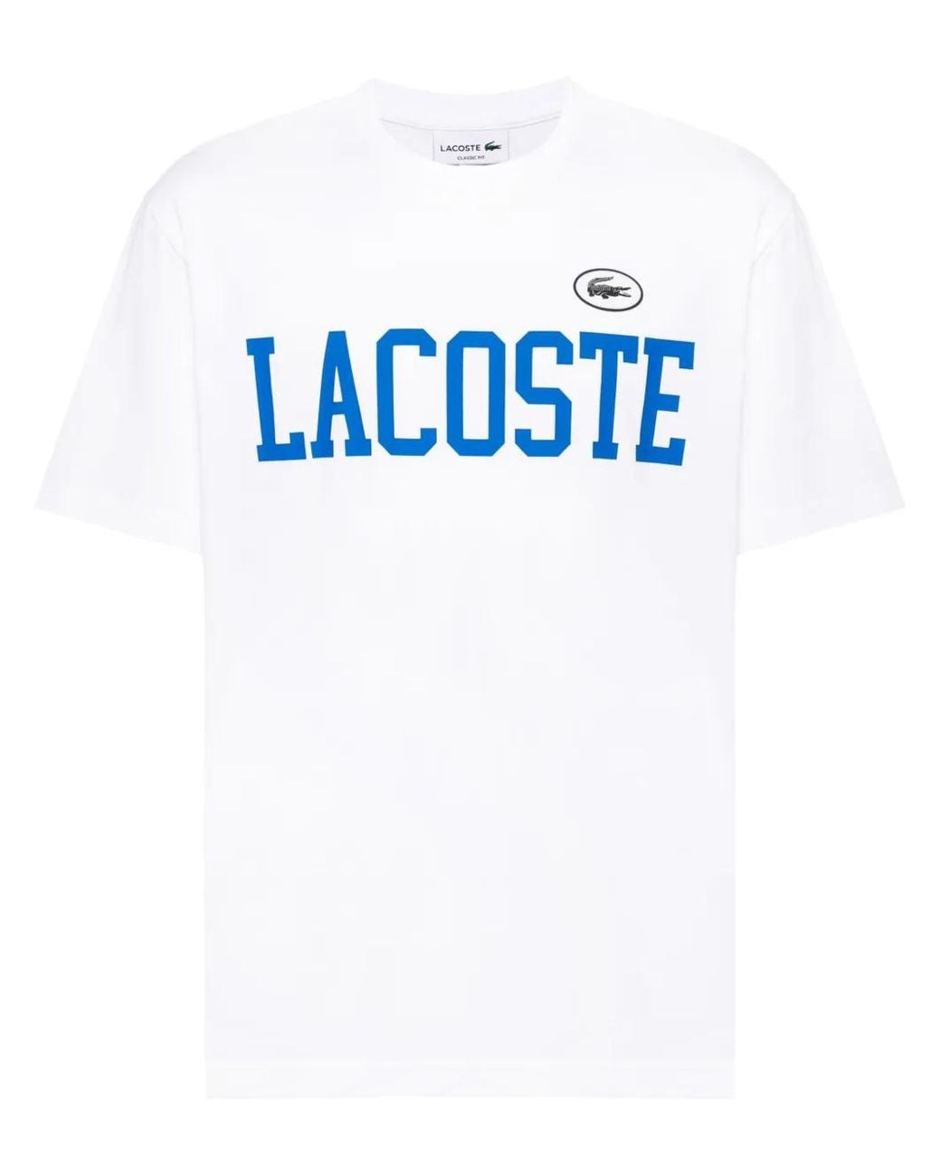 Lacoste Blue Logo-Print Cotton T-Shirt for men