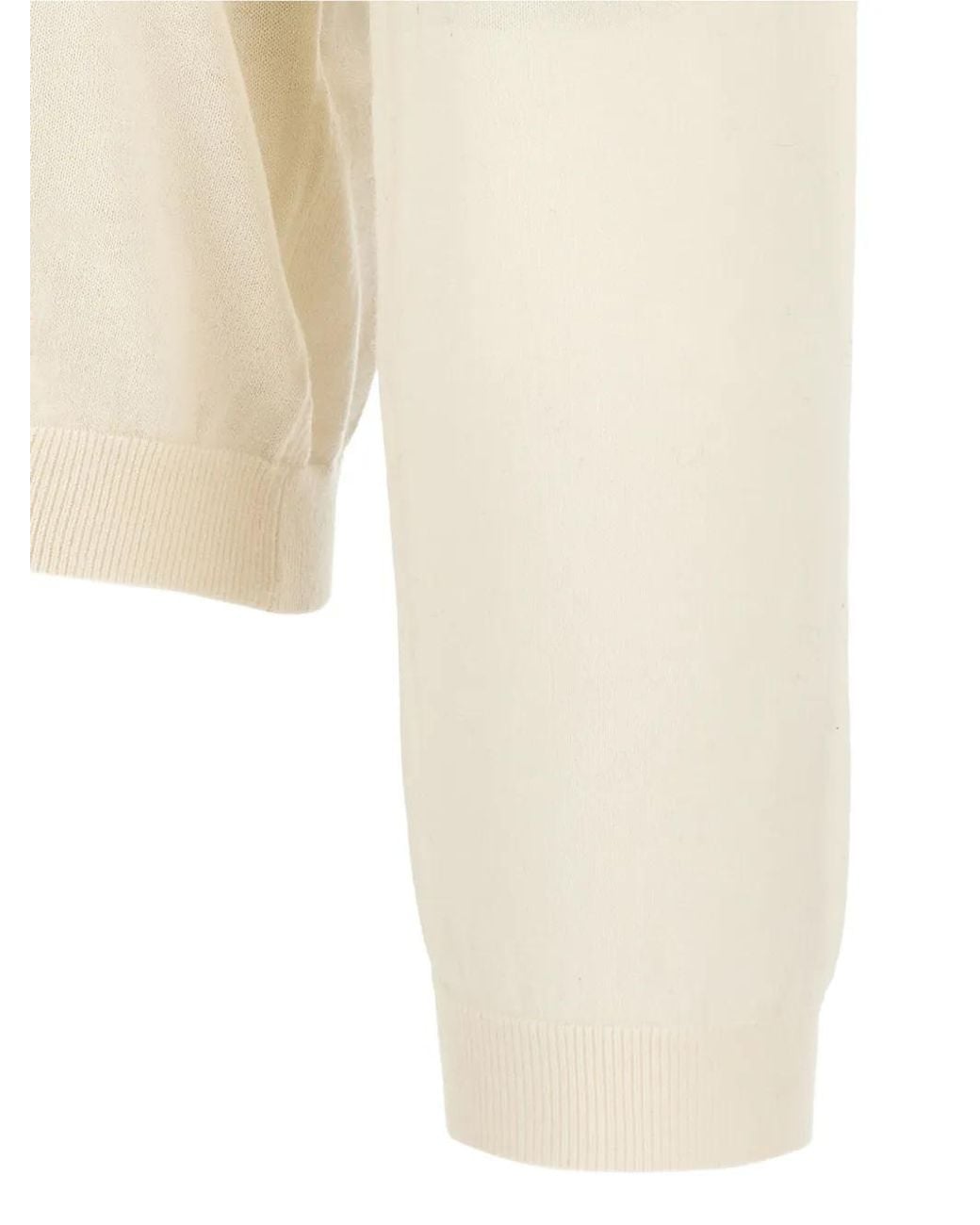 LARMERI STUDIO White Touch V-Neck Polo Shirt for men