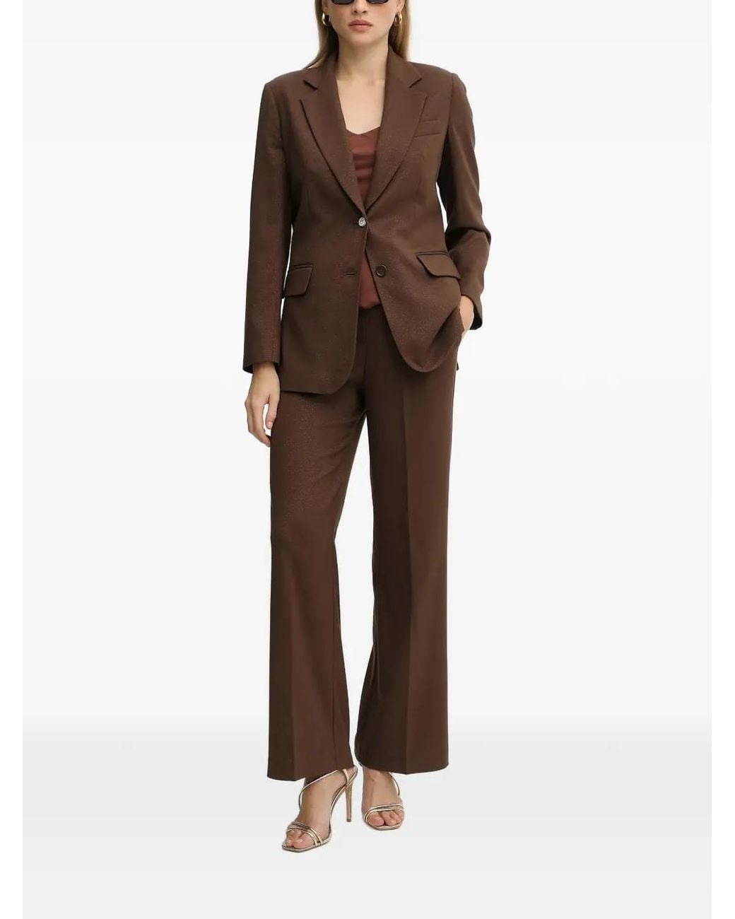 Liu Jo Brown Single-Breasted Blazer