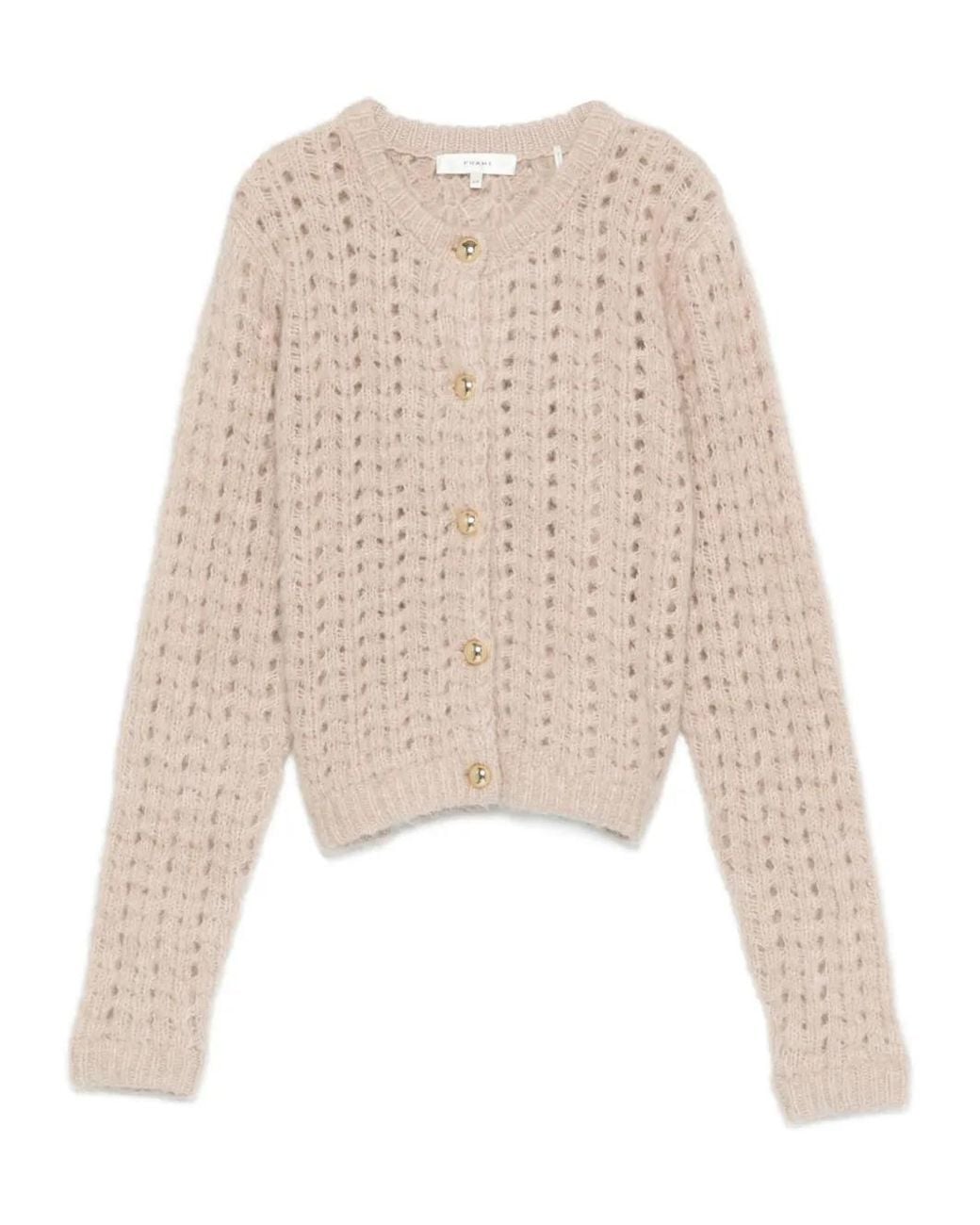 FRAME Natural Cable-Knit Cardigan
