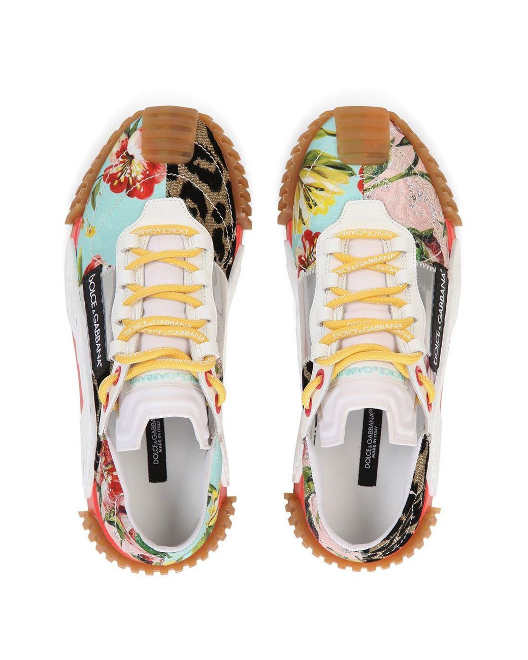 Dolce & Gabbana Patchwork Low-top Sneakers in White | Lyst