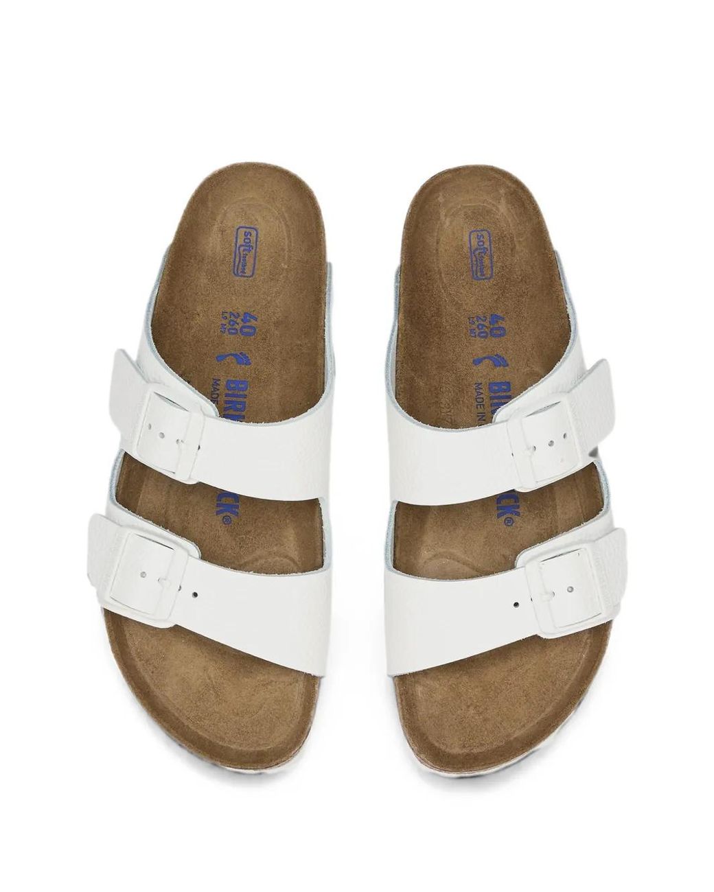Birkenstock White Arizona Soft Footbed Sandals