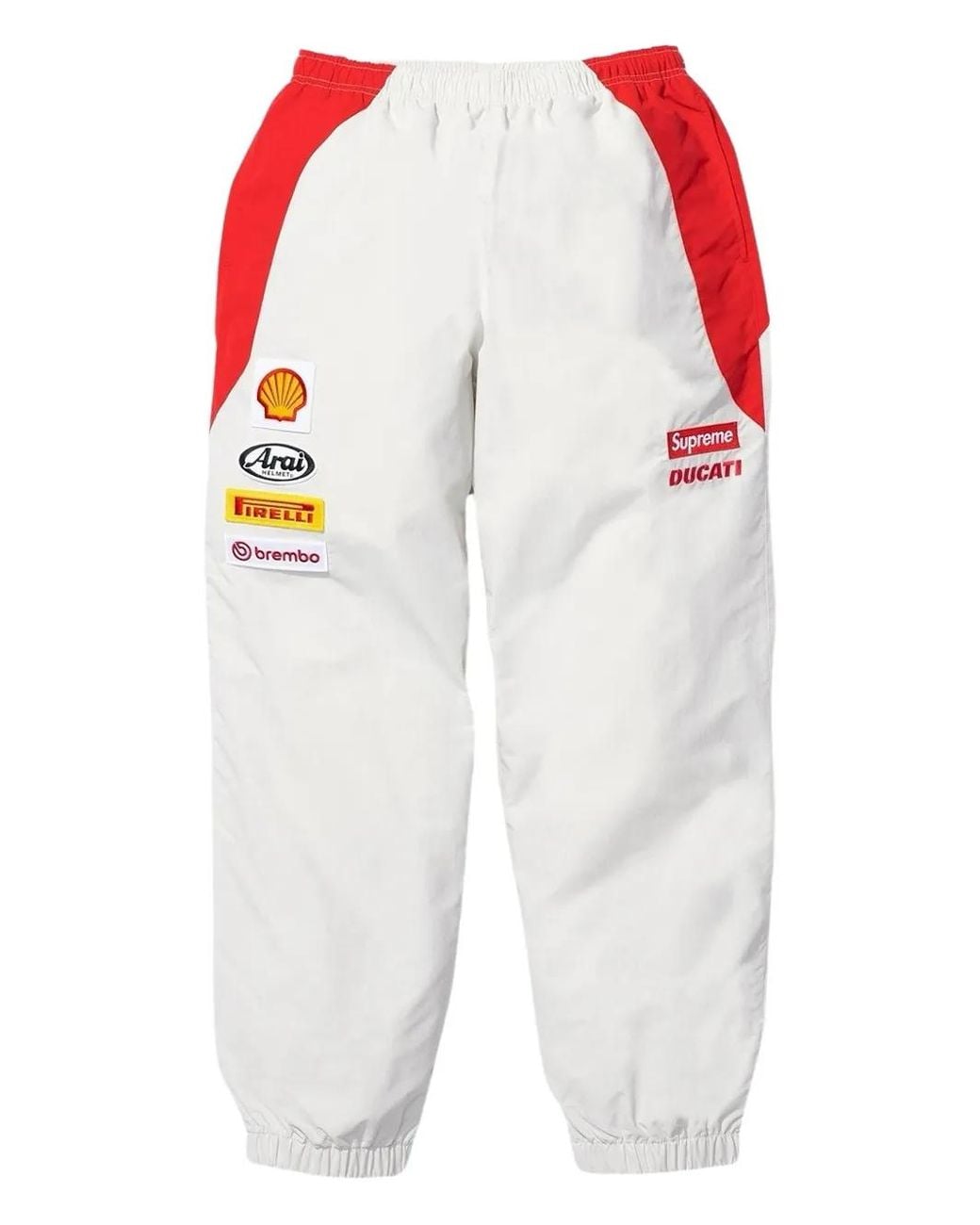 Supreme White Ducati Loose-Fit Trousers for men