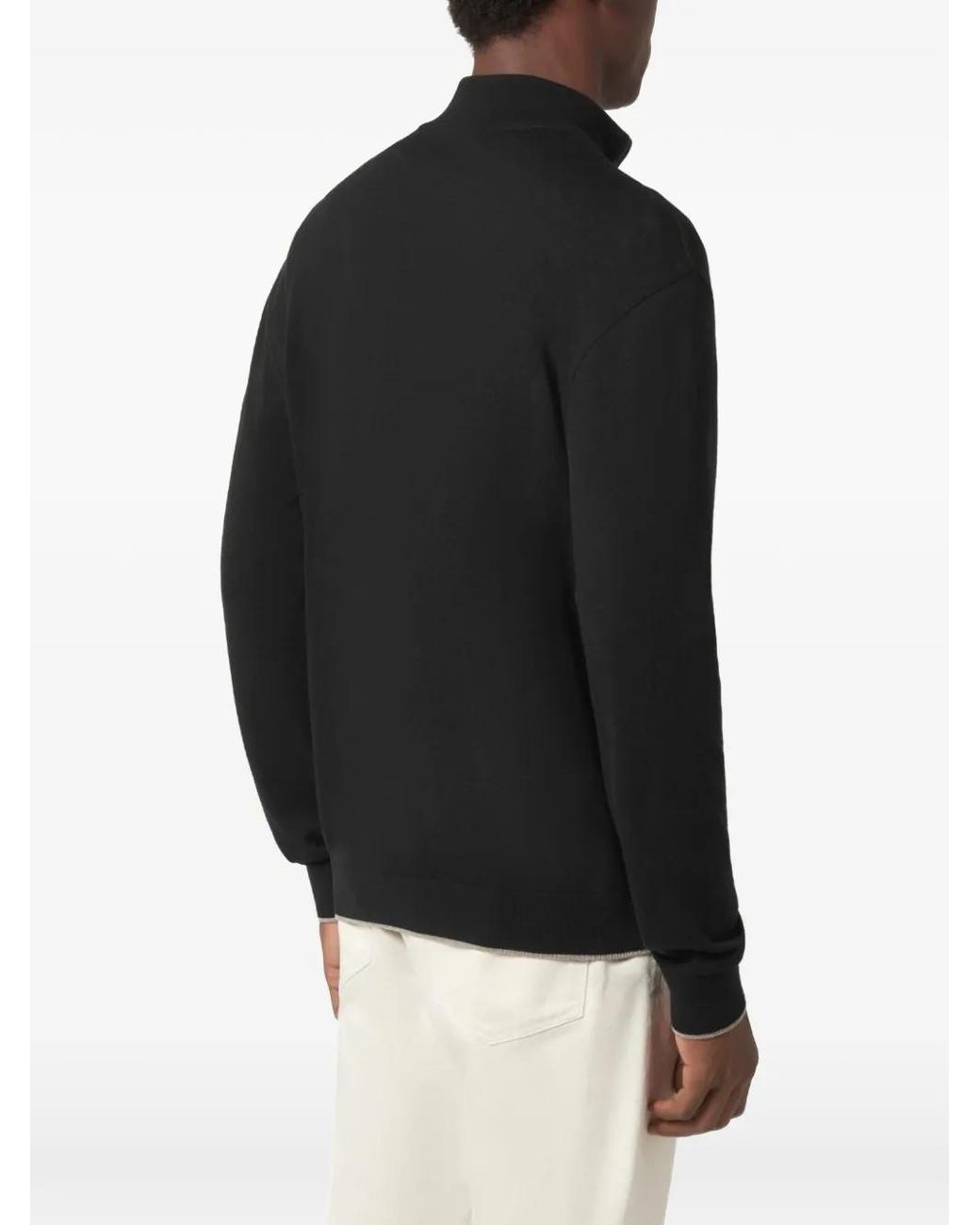 Paul & Shark Black Piuma Half-Zip Sweater for men