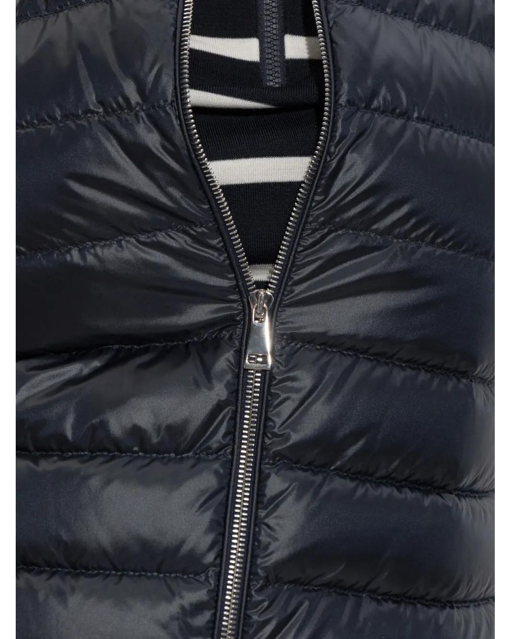 Moncler Blue Padded Wool Zip-Up Cardigan