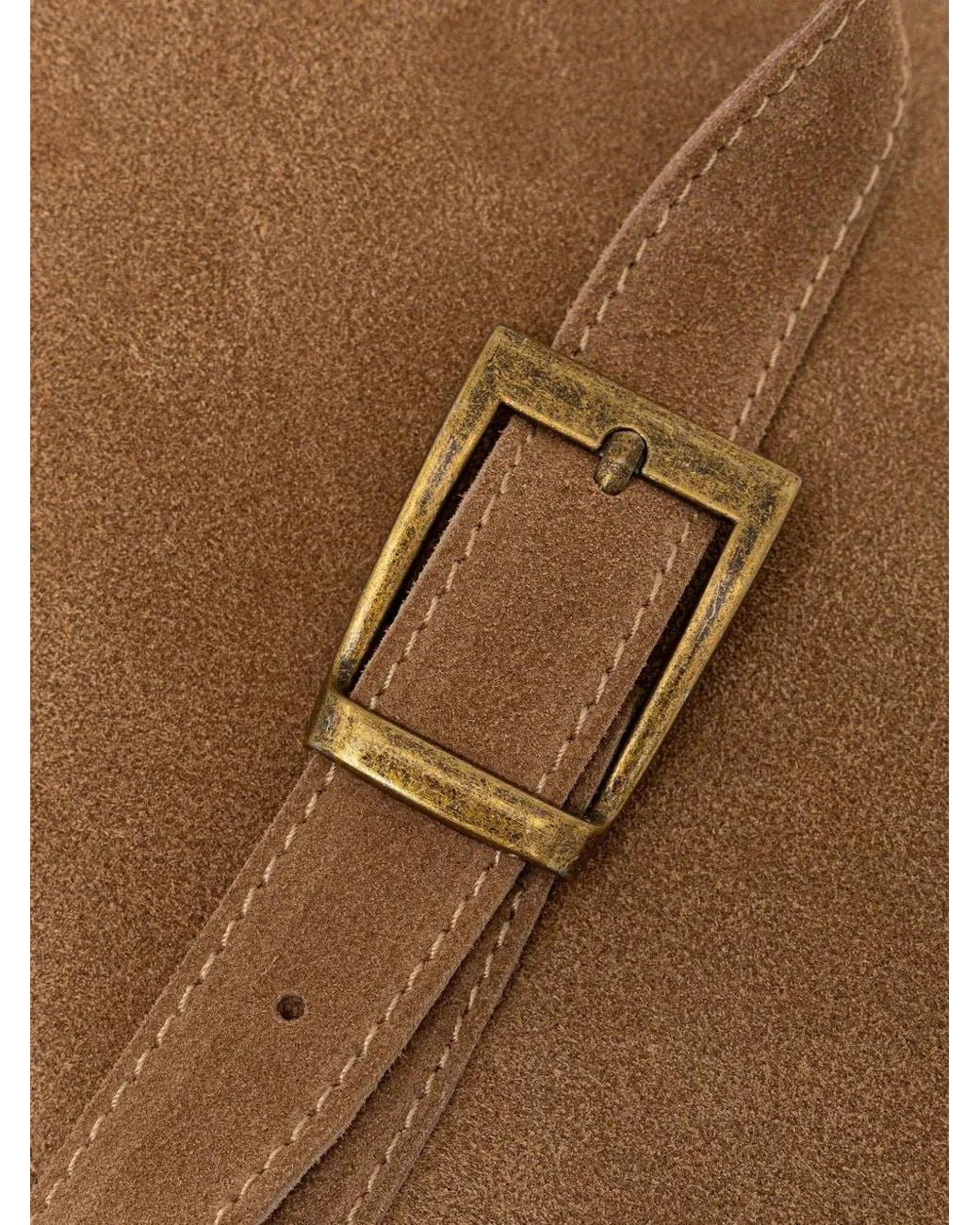 ViCOLO Brown Fringe-Trim Suede Shoulder Bag
