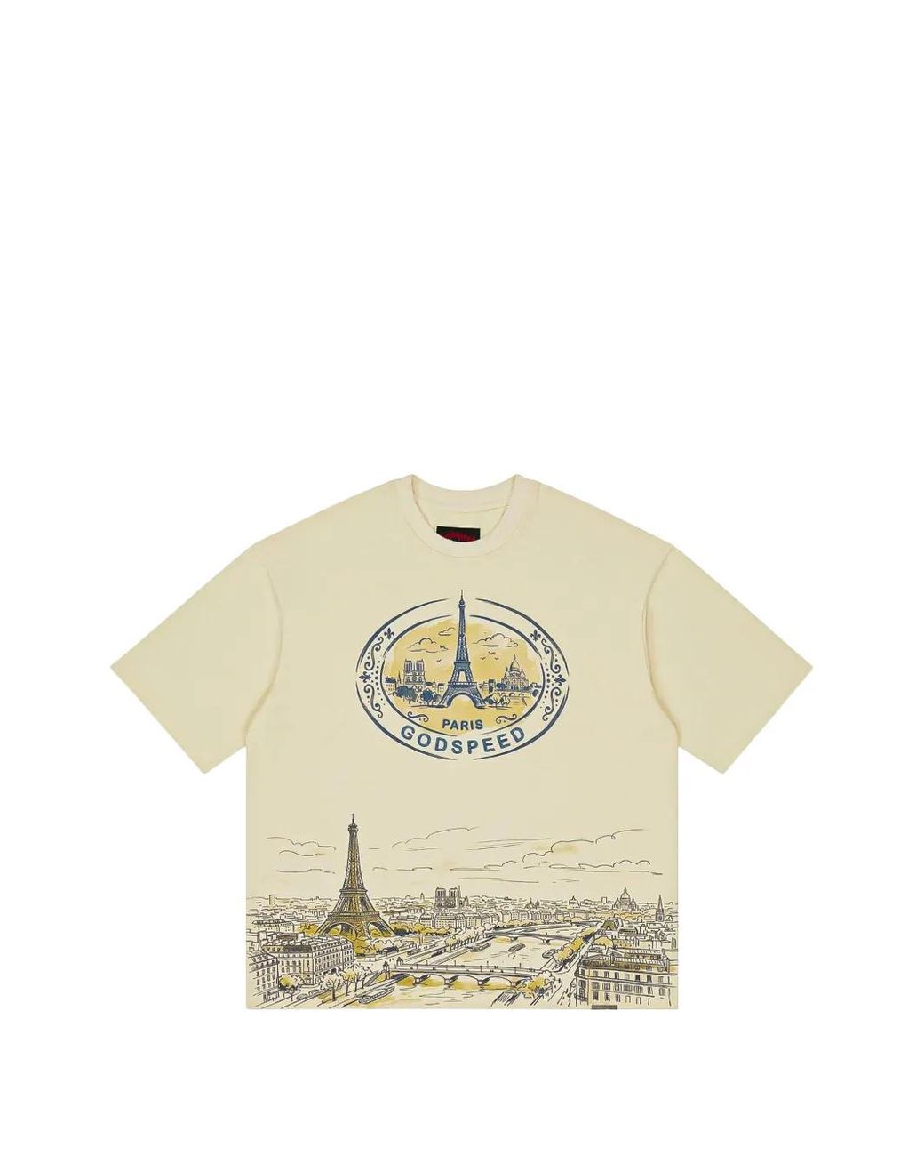 Godspeed Natural Paris Skyline Graphic-Print T-Shirt for men