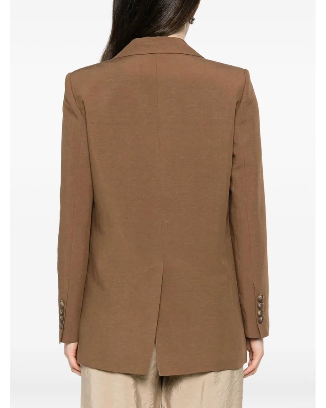 Blanca Vita Brown Blazer À Boutonnière Croisée