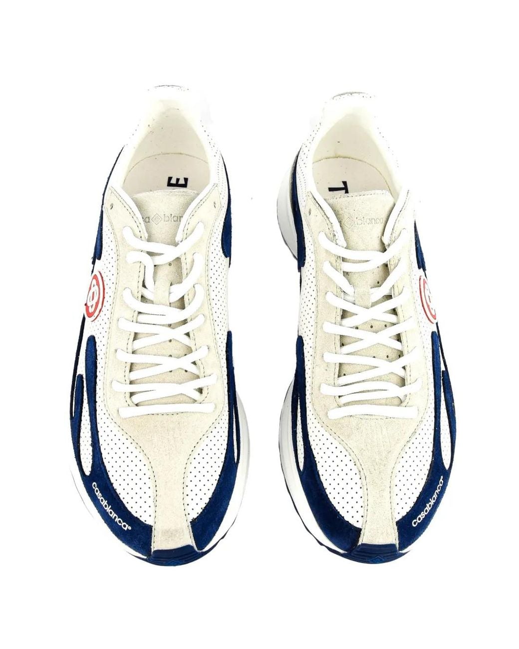 Casablanca Blue Stade Logo-Patch Sneakers for men