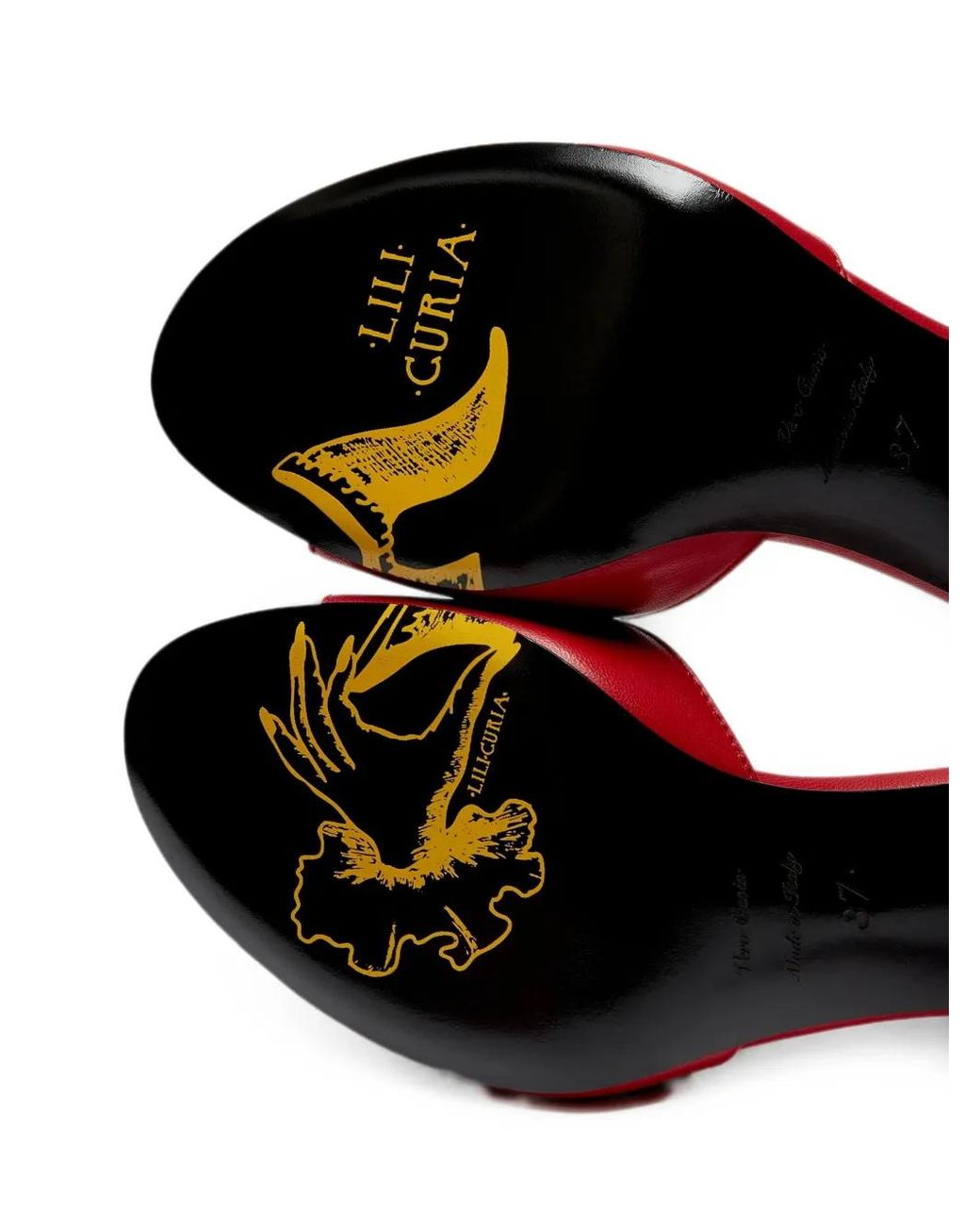 LILI CURIA Red Dita Lace-Up Sandals