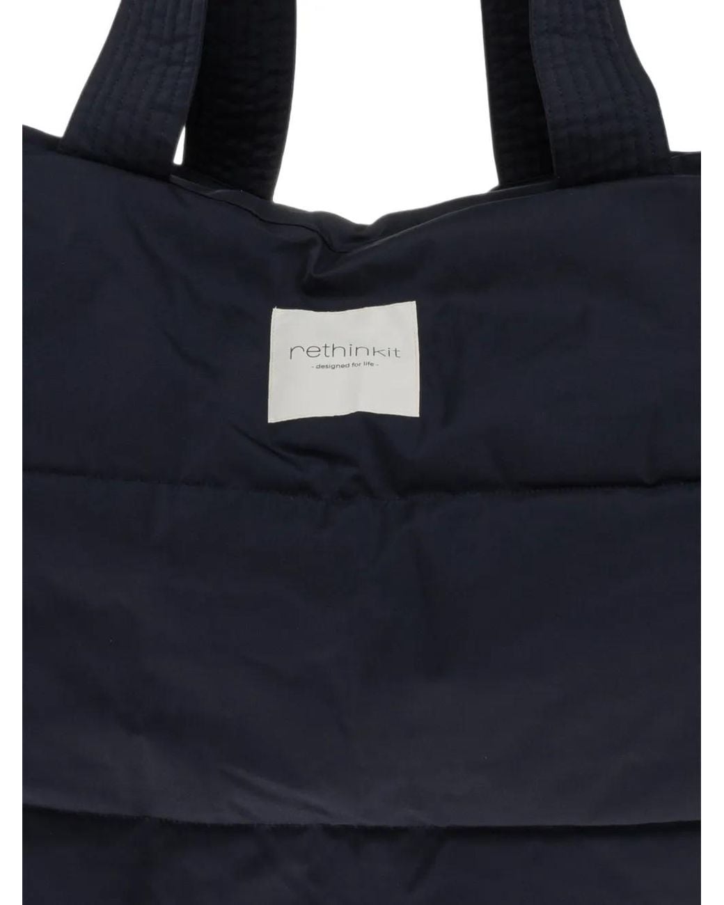 Rethinkit Studios Blue Logo-Patch Quilted Tote Bag