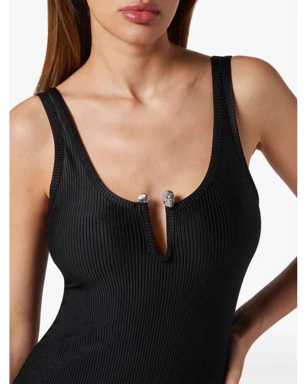Philipp Plein Black Pierced Mini Dress