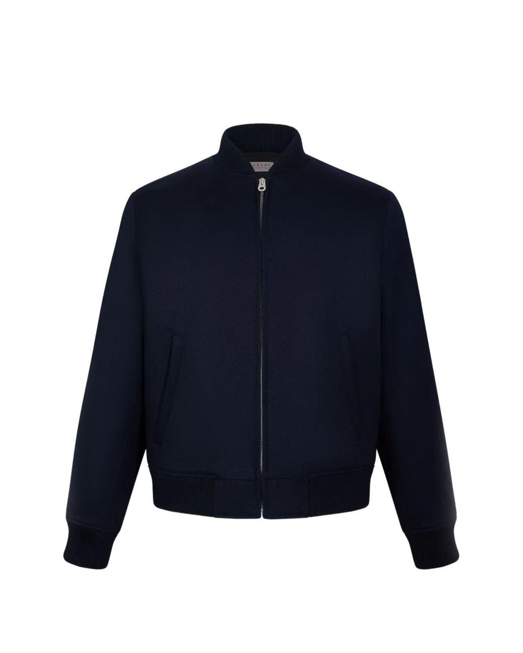 Fursac Blue Zip-Up Ribbed-Trim Jacket for men