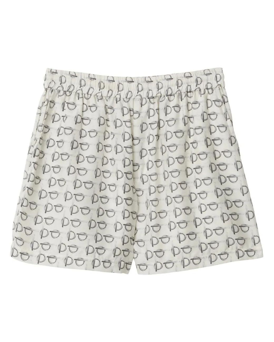 Burberry Shorts Met Logoprint in het White