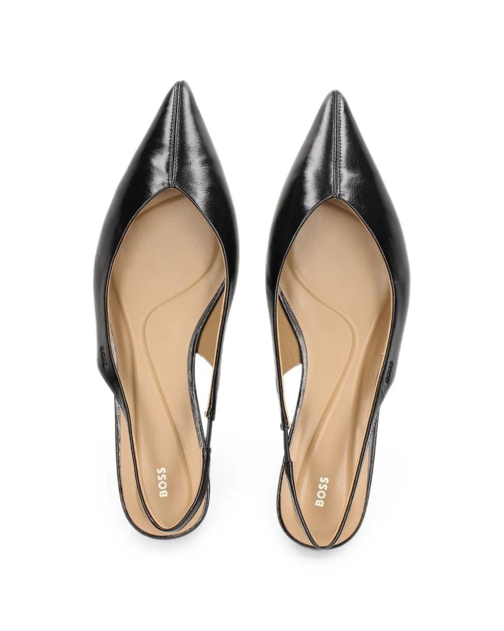 Boss Black Slingback Leather Pumps