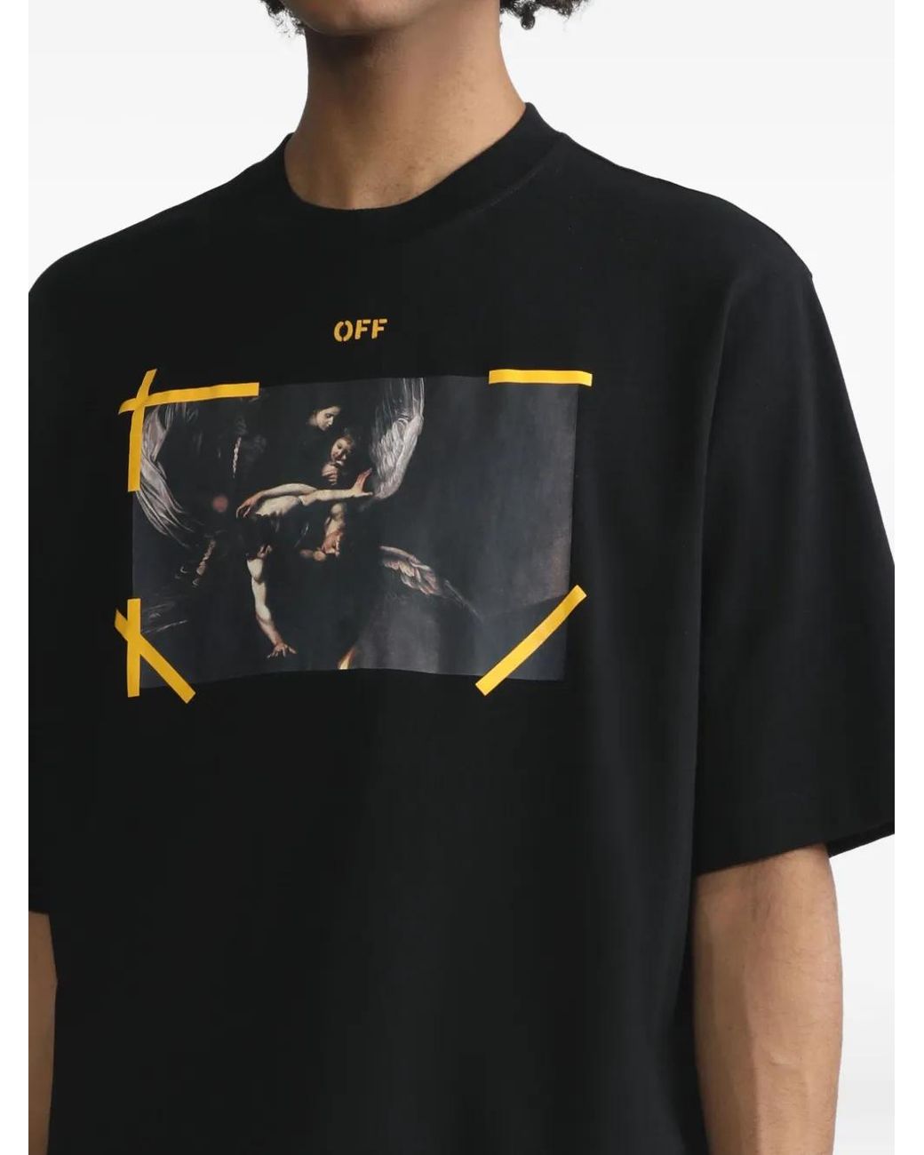 Off-White c/o Virgil Abloh Black Caravaggio-print T-shirt for men