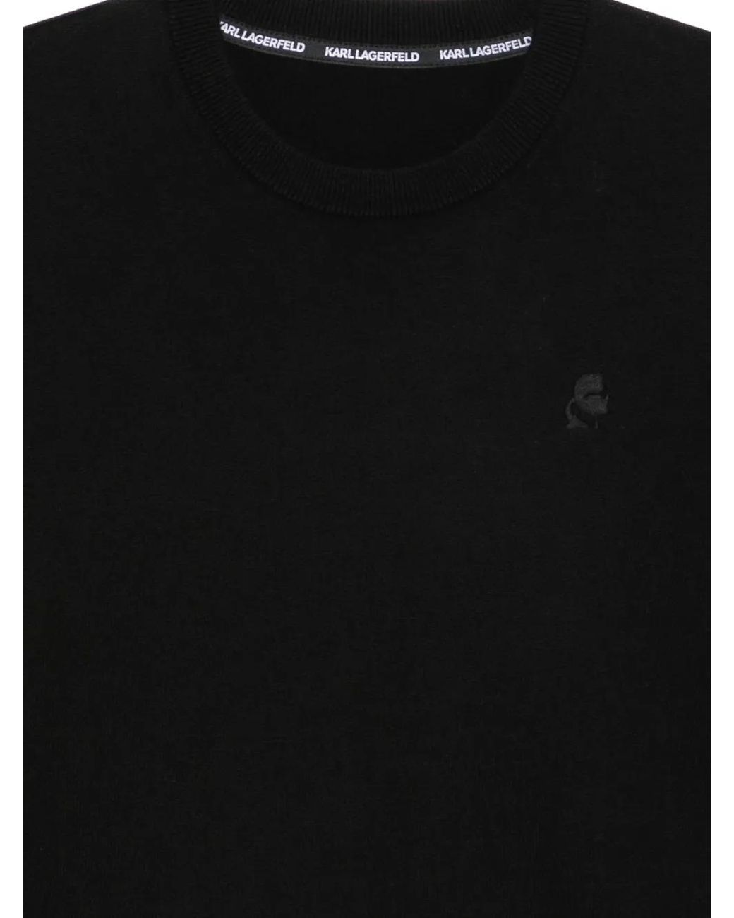 Karl Lagerfeld Black Logo-Patch Sweater for men