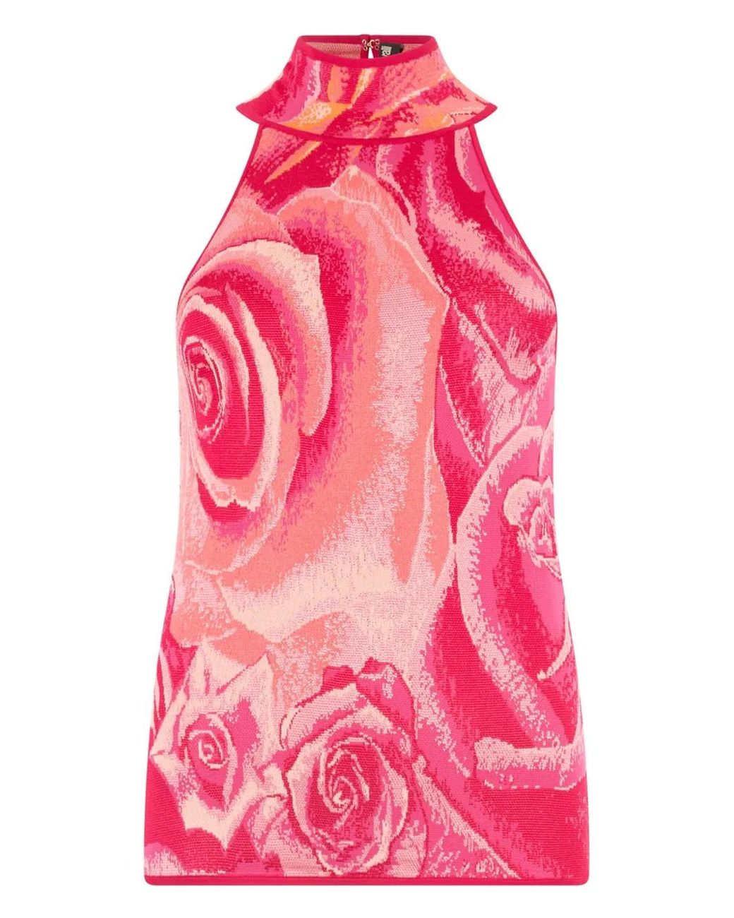Roberto Cavalli Pink Floral-Print Top