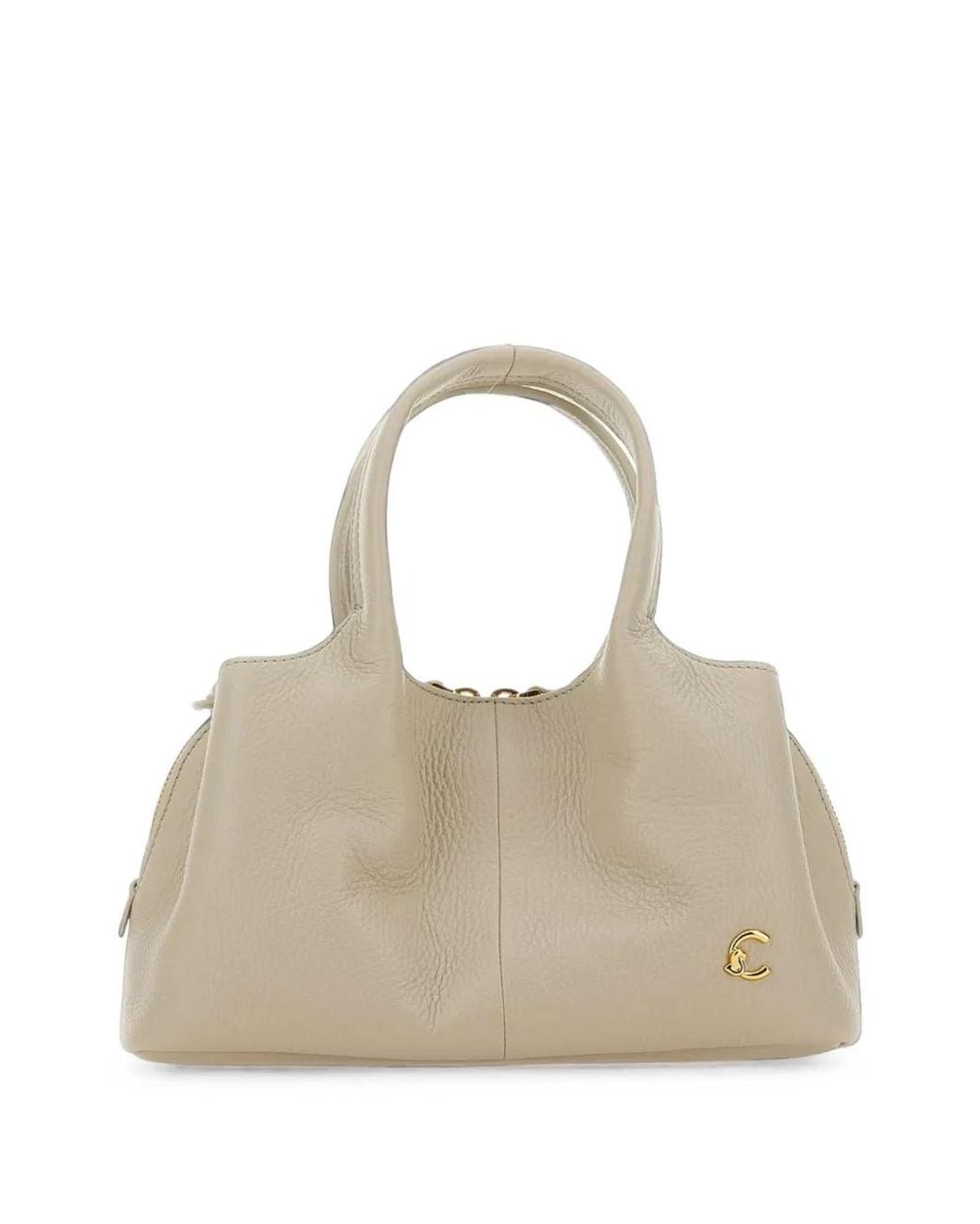 Coccinelle Natural Small Nell Tumbled Leather Tote Bag
