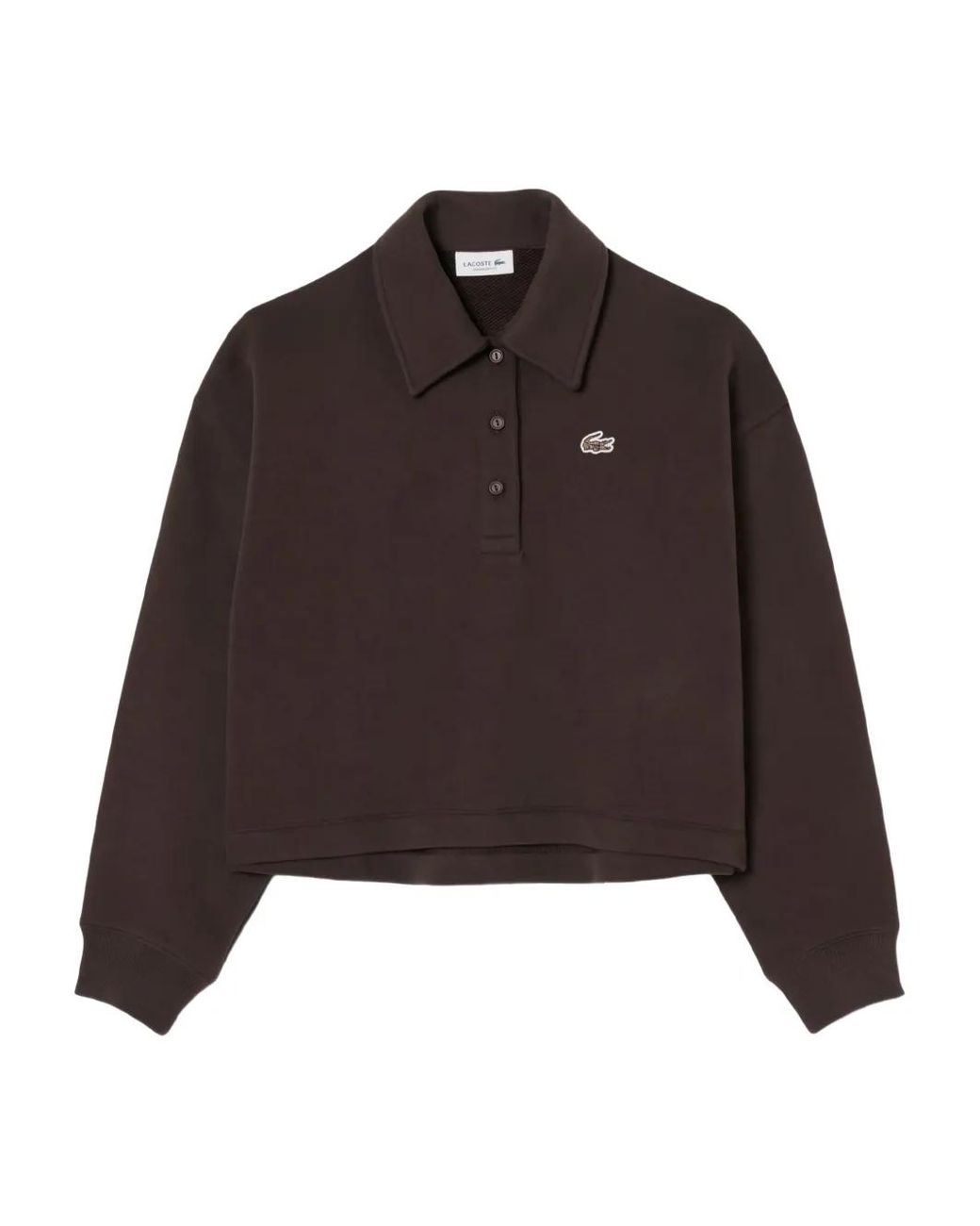 Lacoste Brown Polo-Neck Sweatshirt