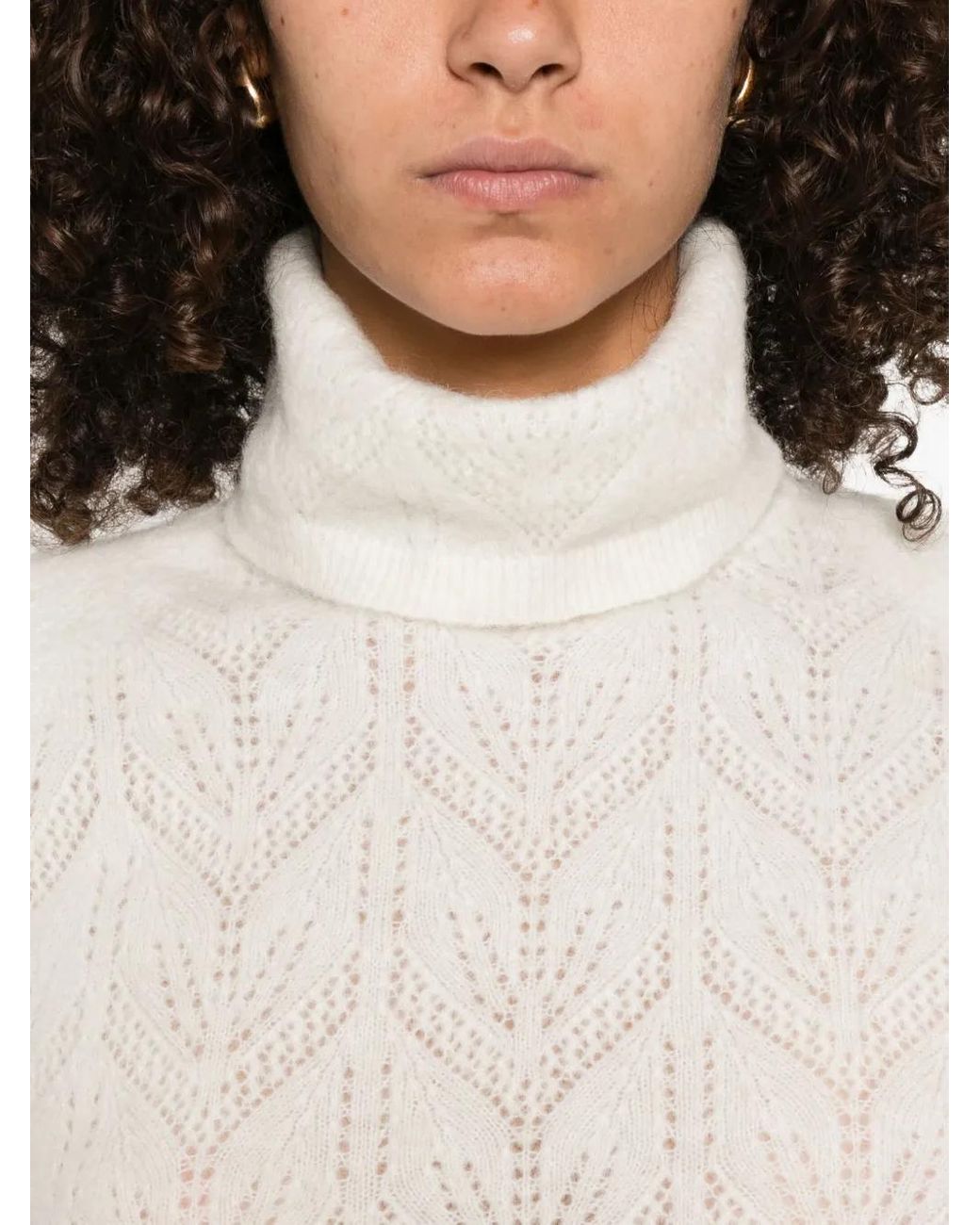 P.A.R.O.S.H. White Roll-Neck Sweater