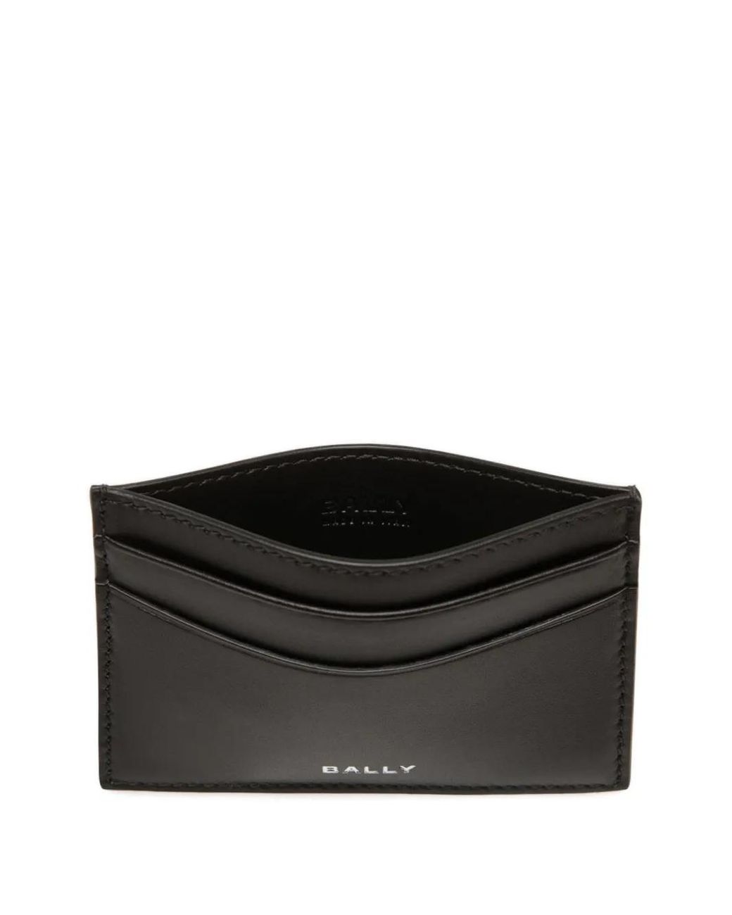Bally Black Deco Leather Card Holder for men