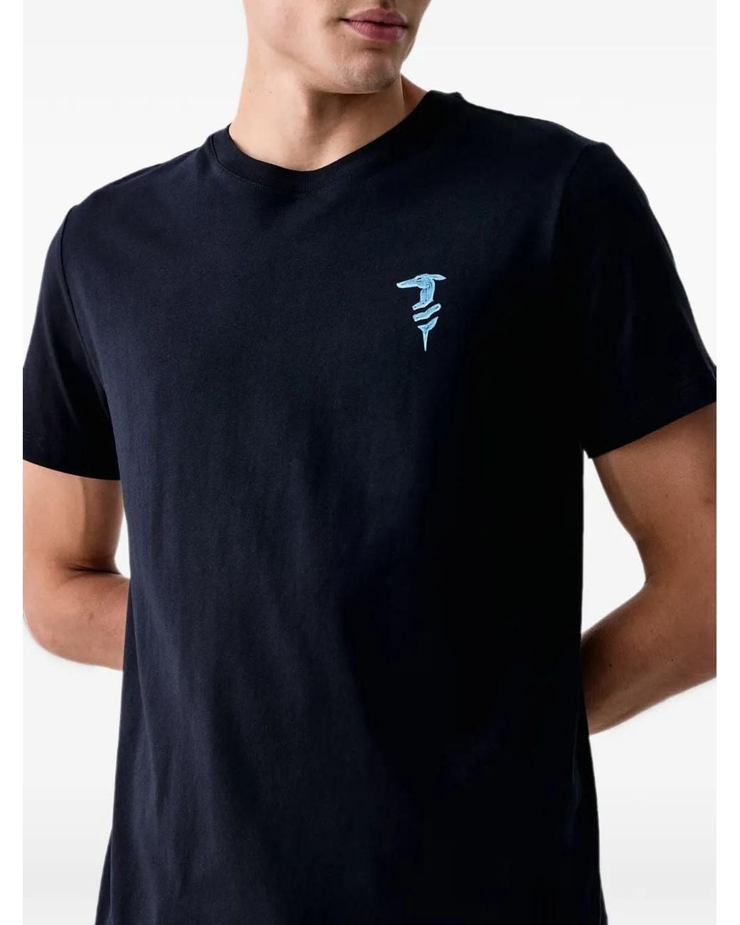 Trussardi Black T-Shirt À Logo Brodé for men
