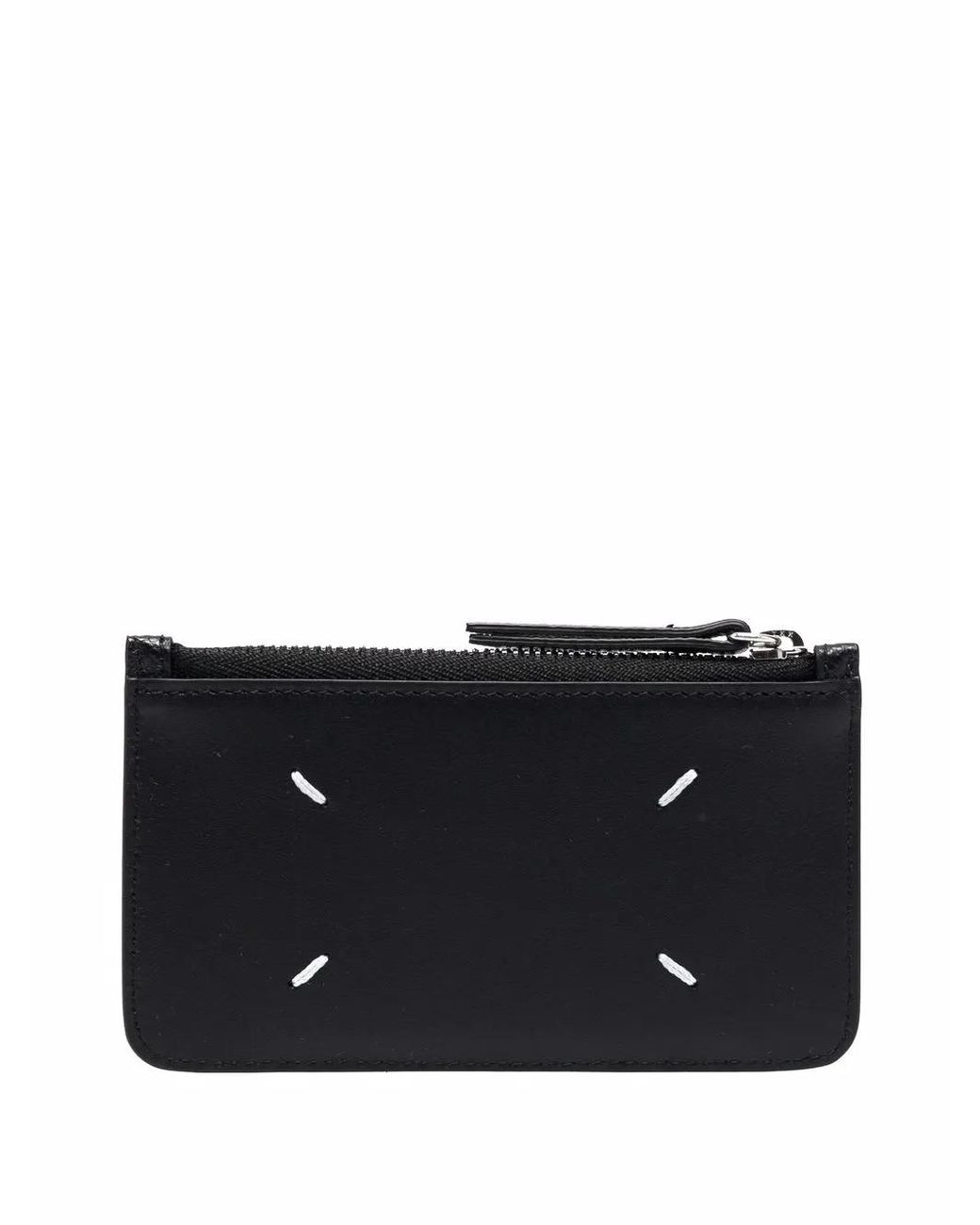 Maison Margiela Black Four Stitches Zip Cardholder