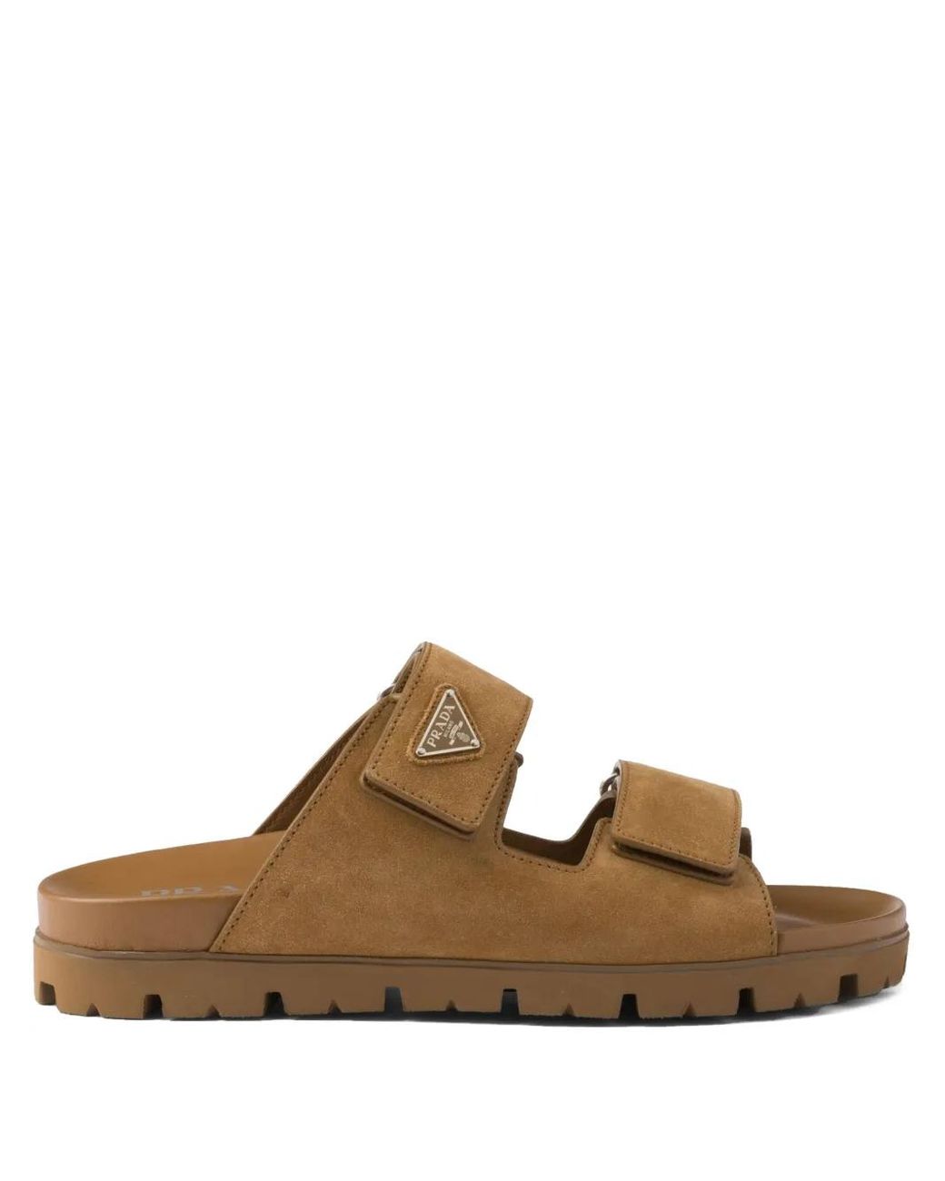 Prada Brown Suede Band Sandals for men