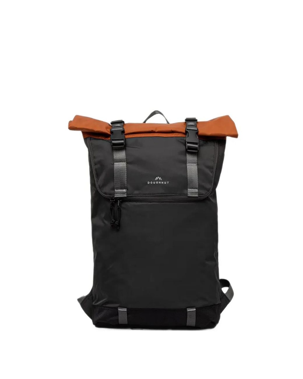 Doughnut Black Roll-Top Buckle-Fastening Backpack