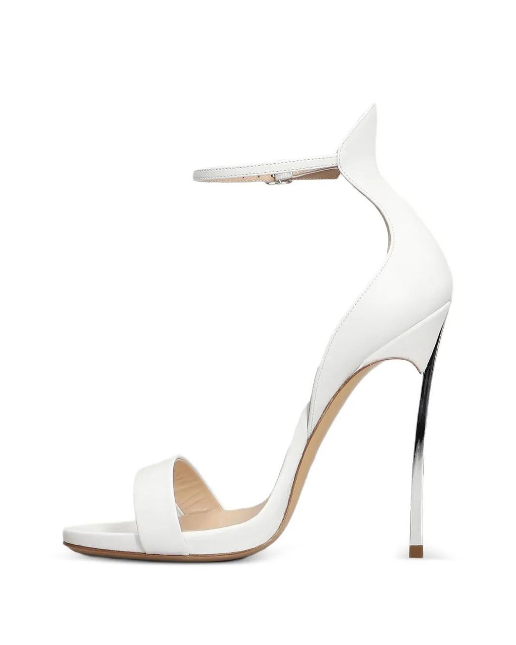 Casadei White Open Toe Heeled Sandals